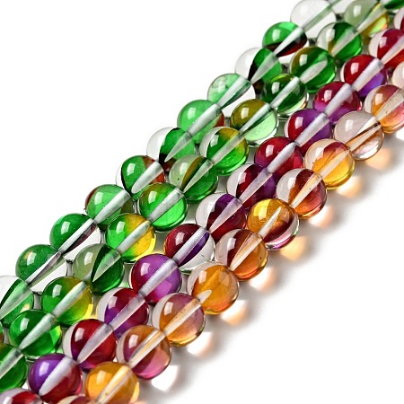 Electroplated Synthetic Moonstone Beads Strands G-F143-A02-M-1