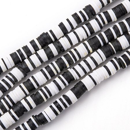 Handmade Polymer Clay Beads Strands CLAY-R089-6mm-T02B-02-1