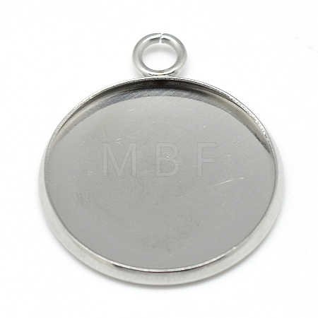 Tarnish Resistant 304 Stainless Steel Pendant Cabochon Settings LS-STAS-T008-130-1