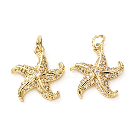 Brass Micro Pave Clear Cubic Zirconia Pendants CU-E003-18G-13-1