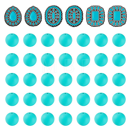 56Pcs 4 Styles Silicone Beads FIND-TA0010-75A-1