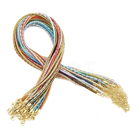 Braided Polycotton Cord Necklaces Making MAK-F038-B-G-1