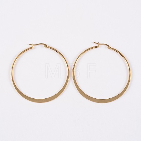 304 Stainless Steel Hoop Earrings X-EJEW-P040-20-B-1