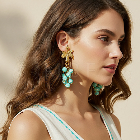 Alloy Resin Stud Dangle Earrings for Women WGF3FFF-01-1