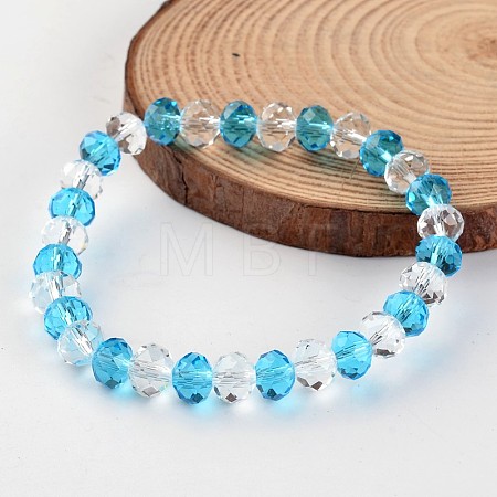Faceted Abacus Glass Beaded Stretch Bracelets BJEW-J172-06-1