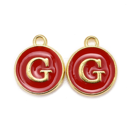 Golden Plated Alloy Enamel Charms ENAM-S118-03G-1
