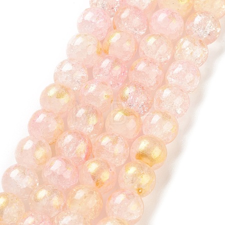 Baking Paint Crackle Glass Bead Strands DGLA-R053-05E-1