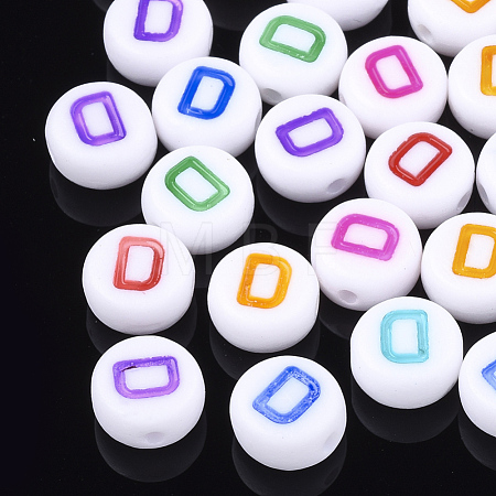 Initial Acrylic Beads X-OACR-E001-20D-1
