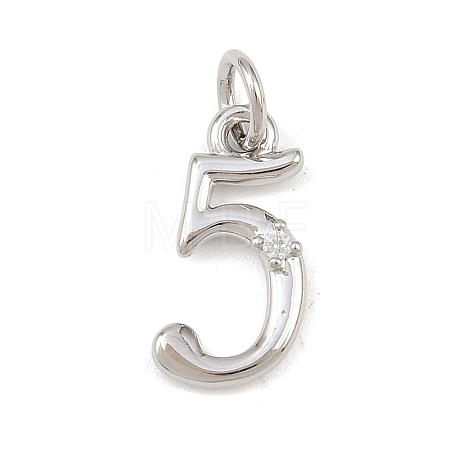Brass Micro Pave Clear Cubic Zirconia Charms KK-P339-27P-05-1
