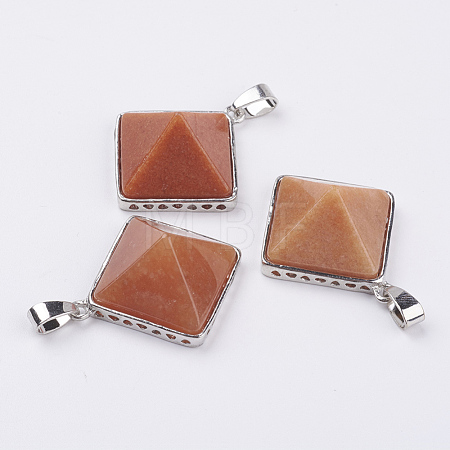 Natural Red Aventurine Pendants G-E442-02U-1