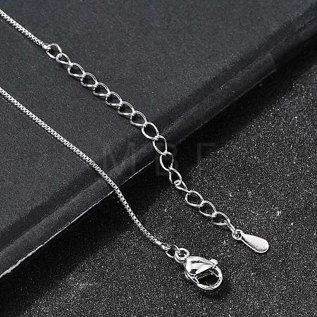 0.8MM Brass Box Chain Necklaces NJEW-G341-02P-1