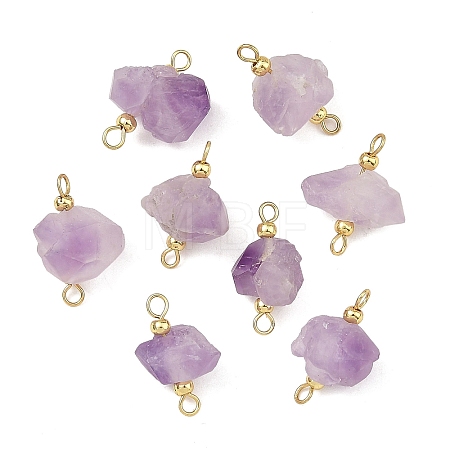 Raw Rough Natural Druzy Amethyst Connector Charm PALLOY-JF06042-1