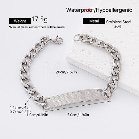 304 Stainless Steel Link Bracelets for Women Men ON2537-4-1