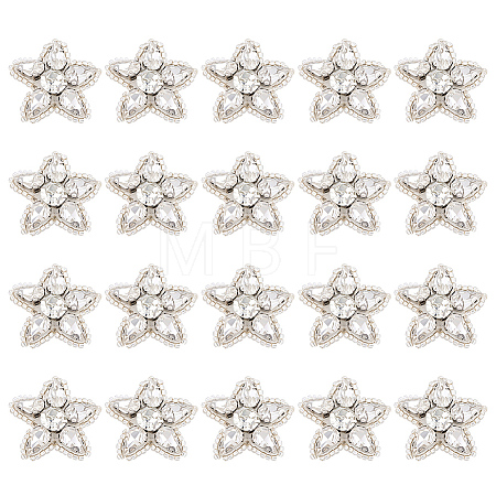 20Pcs Star Rhinestone Cloth Patches DIY-FG0010-20-1