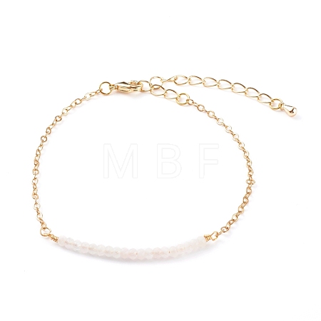 September Birthstone Natural Rose Quartz Beaded Bracelets BJEW-JB06092-09-1