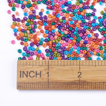 8/0 Baking Paint Glass Seed Beads X-SEED-S002-KM-1