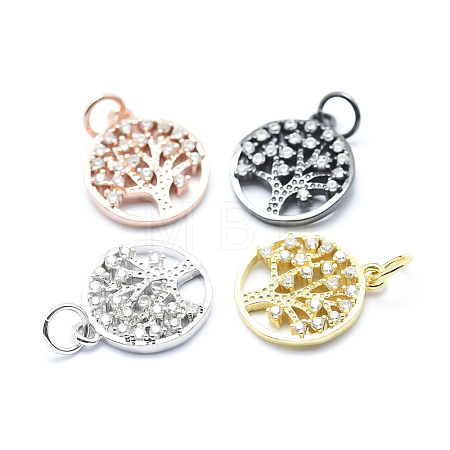 Brass Micro Pave Cubic Zirconia Charms ZIRC-L070-06-1