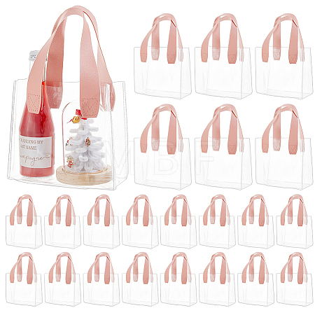 Transparent Plastic Gift Bags with Handle ABAG-WH0044-96-1