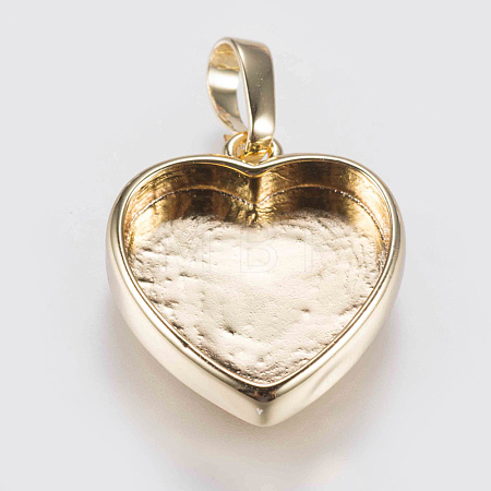Brass Pendant Cabochon Settings KK-G338-11G-1