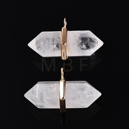 Natural Quartz Crystal Double Terminal Pointed Pendants G-N345-09A-1