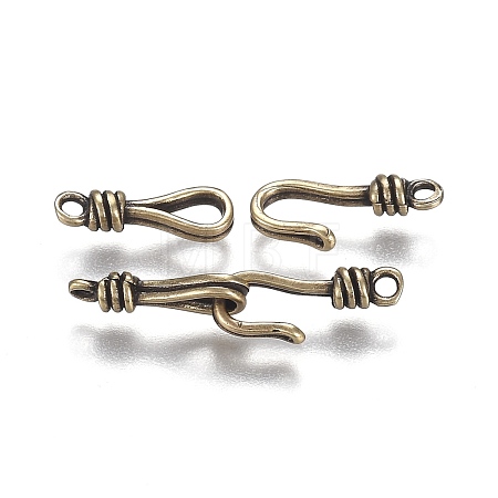 Brass Hook and Eye Clasps KK-F120-016AB-1