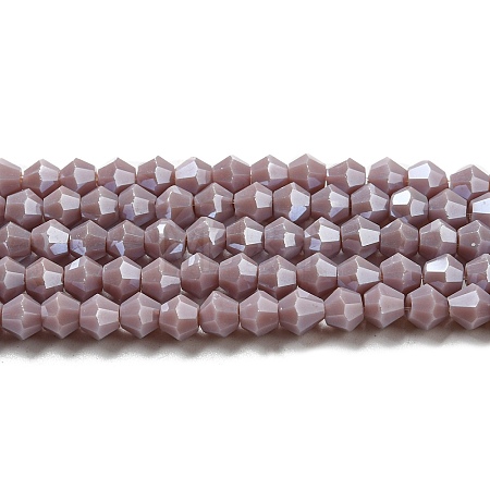 Opaque Solid Color Electroplate Glass Beads Strands EGLA-A039-P4mm-A13-1
