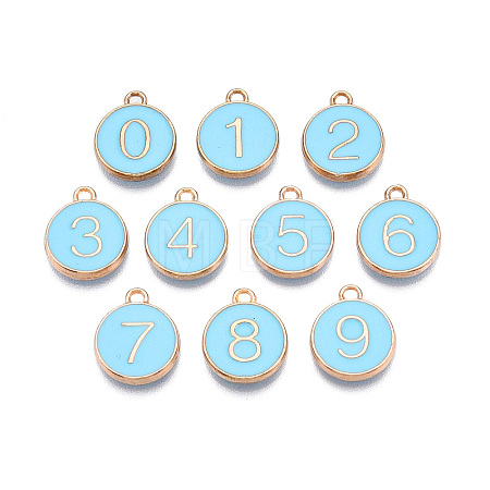 Light Gold Plated Alloy Enamel Charms ENAM-T010-05G-01-1