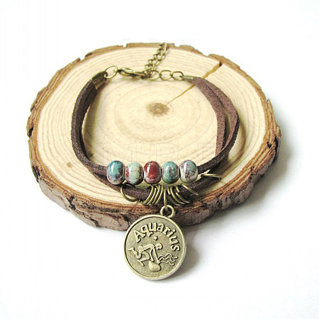12 Constellations Alloy Charm Bracelets FS-WG9C3CD-01-1