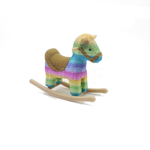 Plastic Racking Horse Miniature Ornaments PW-WG61F5C-02-1