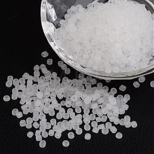 8/0 Frosted Round Glass Seed Beads X-SEED-A008-3mm-M1-1