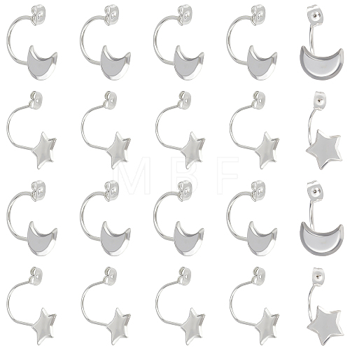 40Pcs 2 Styles 304 Stainless Steel Ear Nuts STAS-DC0007-33-1