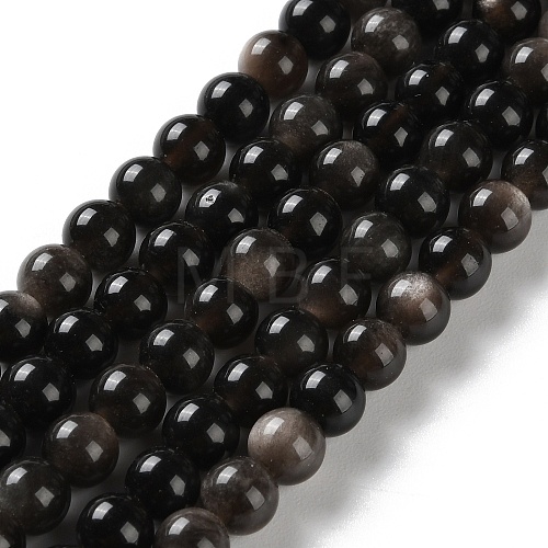 Natural Silver Obsidian Beads Strands G-S150-20A-6mm-1