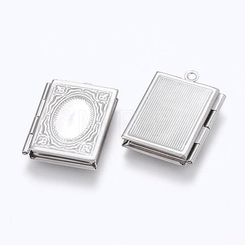 Tarnish Resistant 316 Stainless Steel Locket Pendants STAS-G146-25P-1