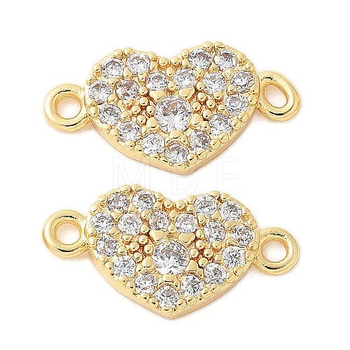 Brass Micro Pave Cubic Zirconia Connector Charms KK-U056-43G-1