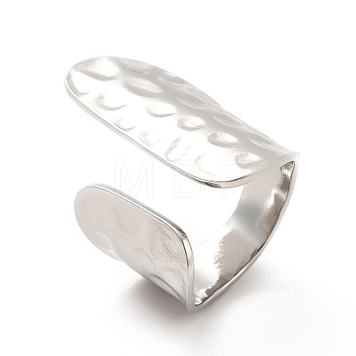 Non-Tarnish 304 Stainless Steel Wide Flat Open Cuff Ring for Women X-RJEW-F131-16P-1