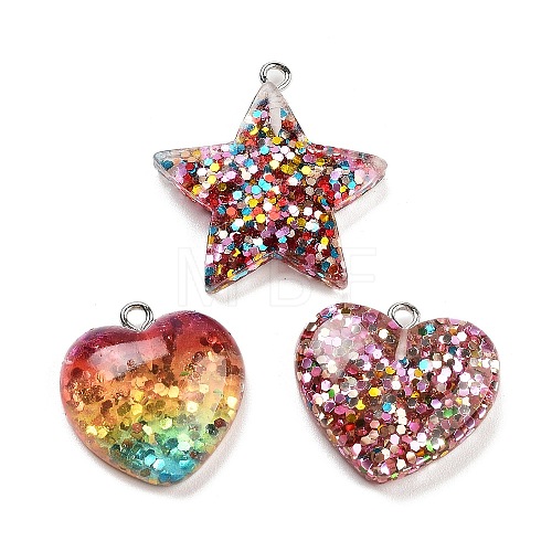 Transparent Resin Pendants RESI-G101-04-1