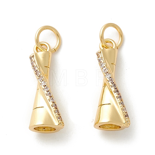 Rack Plating Eco-friendly Brass Micro Pave Clear Cubic Zirconia Pendants KK-D072-01G-I-NR-1