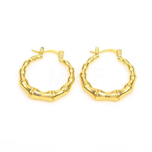 Brass Hoop Earrings X-EJEW-F250-08-G-1