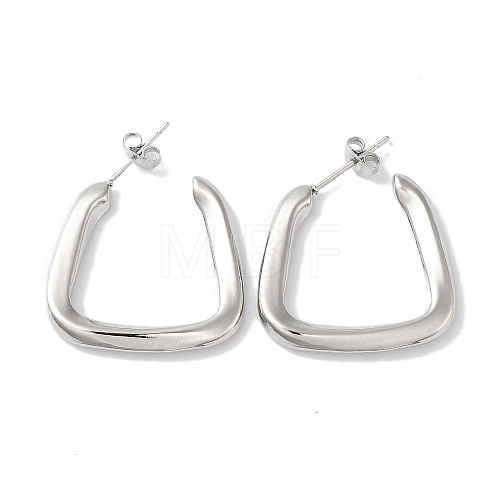 Triangle 304 Stainless Steel Stud Earrings for Women EJEW-I303-04P-1