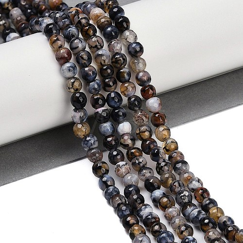 Natural Fire Crackle Agate Beads Strands G-C082-A01-38-1