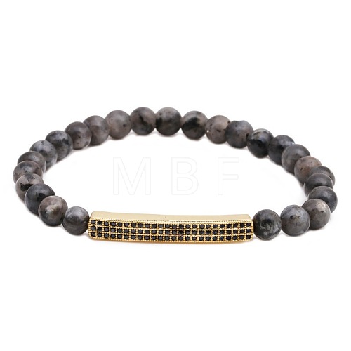 6MM Natural Map Stone Beaded Bracelets PY2315-10-1