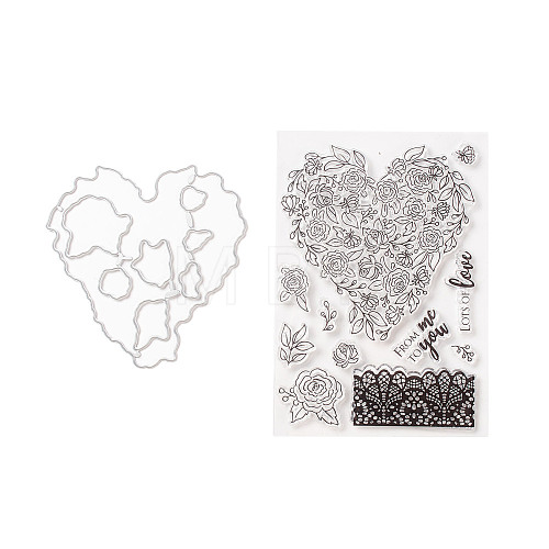Clear Silicone Stamps and Carbon Steel Cutting Dies Set DIY-F105-03-1