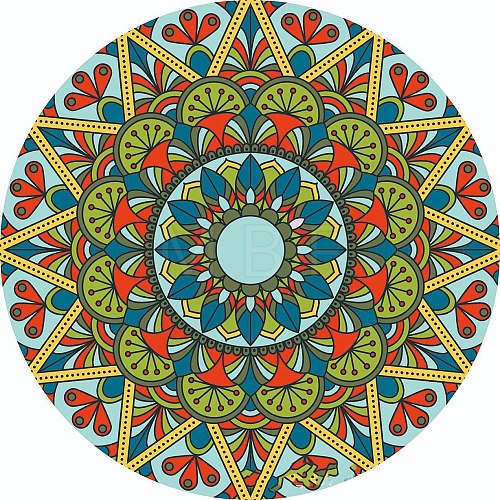 Flat Round with Mandala Pattern Ceramic Cup Coaster PW-WGE4A75-06-1