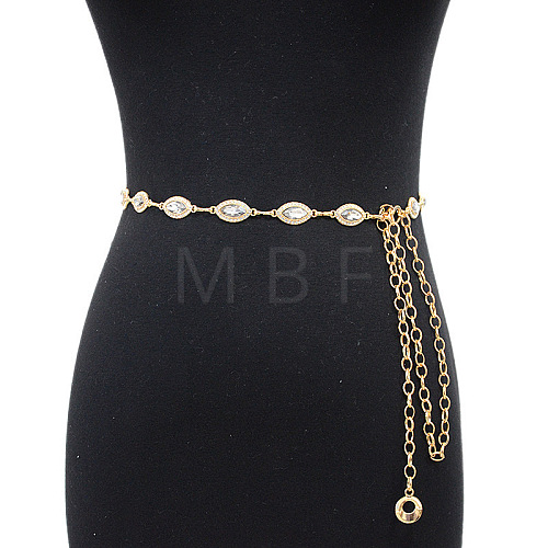 Alloy Rhinestone Horse Eye Link Waist Chains WGF5282-05-1