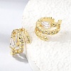 Brass Micro Pave Cubic Zirconia Cuff Earrings for Women CU-CBAE7DF-15G-2