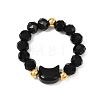 1Pc Cat Shape Glass Beaded Beads Finger Rings WG1374D-01-2