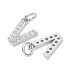 SHEGRACE Brass Micro Pave Clear Cubic Zirconia Pendants XGRQ29717-394P-V-2