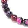 Natural Fire Crackle Agate & Lava Rock Stretch Bracelet BJEW-JB08362-04-5