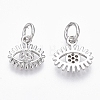 Brass Micro Pave Cubic Zirconia Charms ZIRC-R109-028P-NF-1