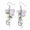 3 Pairs 3 Colors Shell Pearl Beads & Imitation Jelly Acrylic Dangle Earrings EJEW-TA00573-3